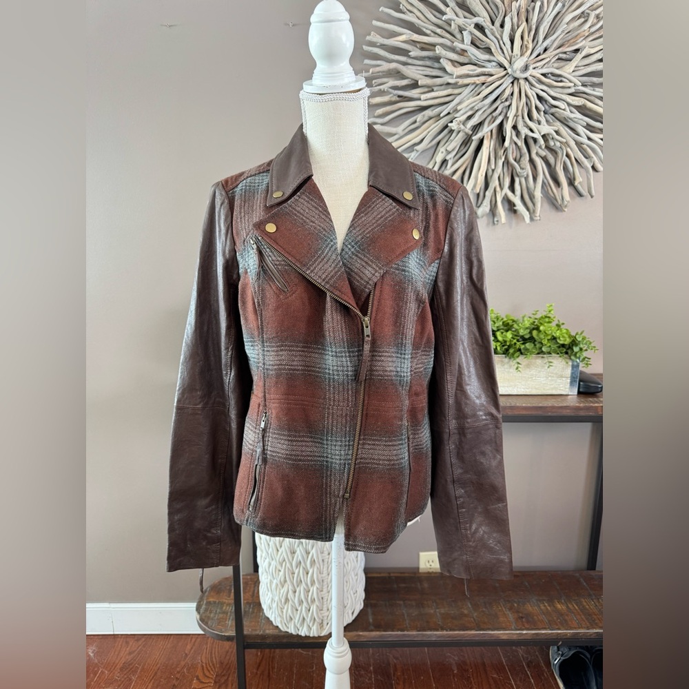 Sundance wool and leather blend jacket.